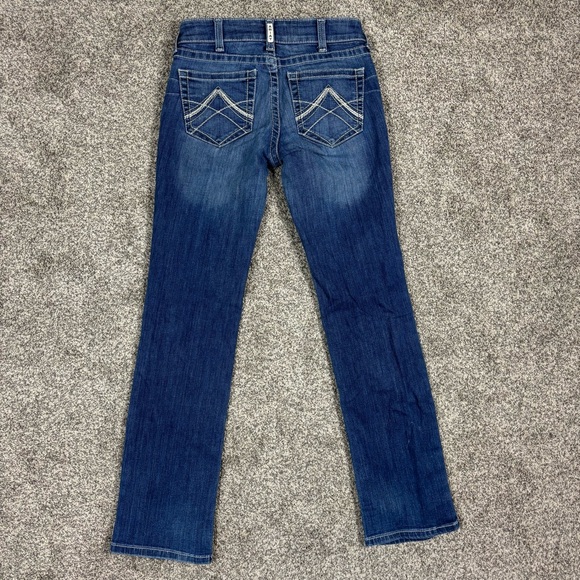 Ariat REAL Mid Rise Stretch Icon Stackable Straight Leg Jeans Size 28 - Picture 1 of 10